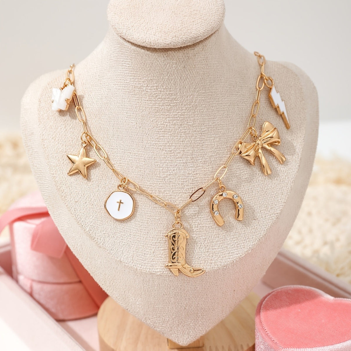 Dainty Cowboy Boot Charm Necklace