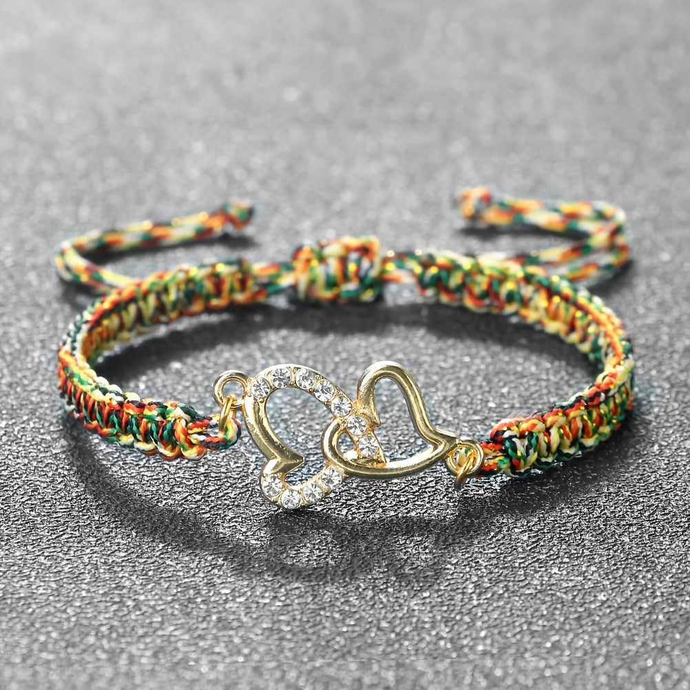 Boho Woven Heart Bracelet