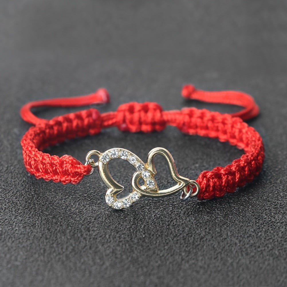 Boho Woven Heart Bracelet