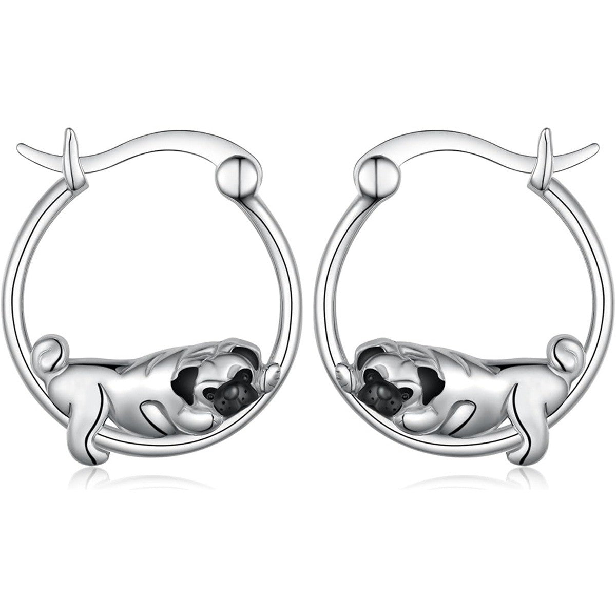 Cute Pug Hoop Earrings