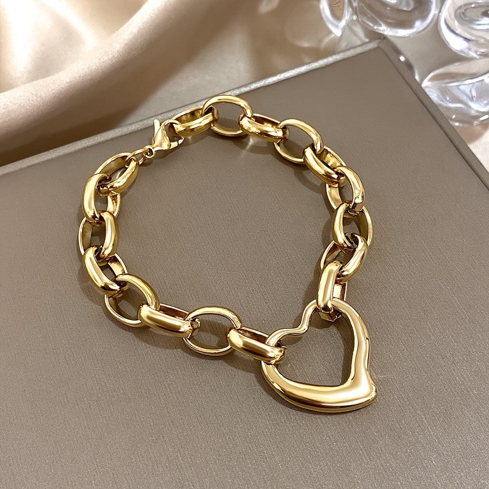 18k Classy Heart Link Bracelet