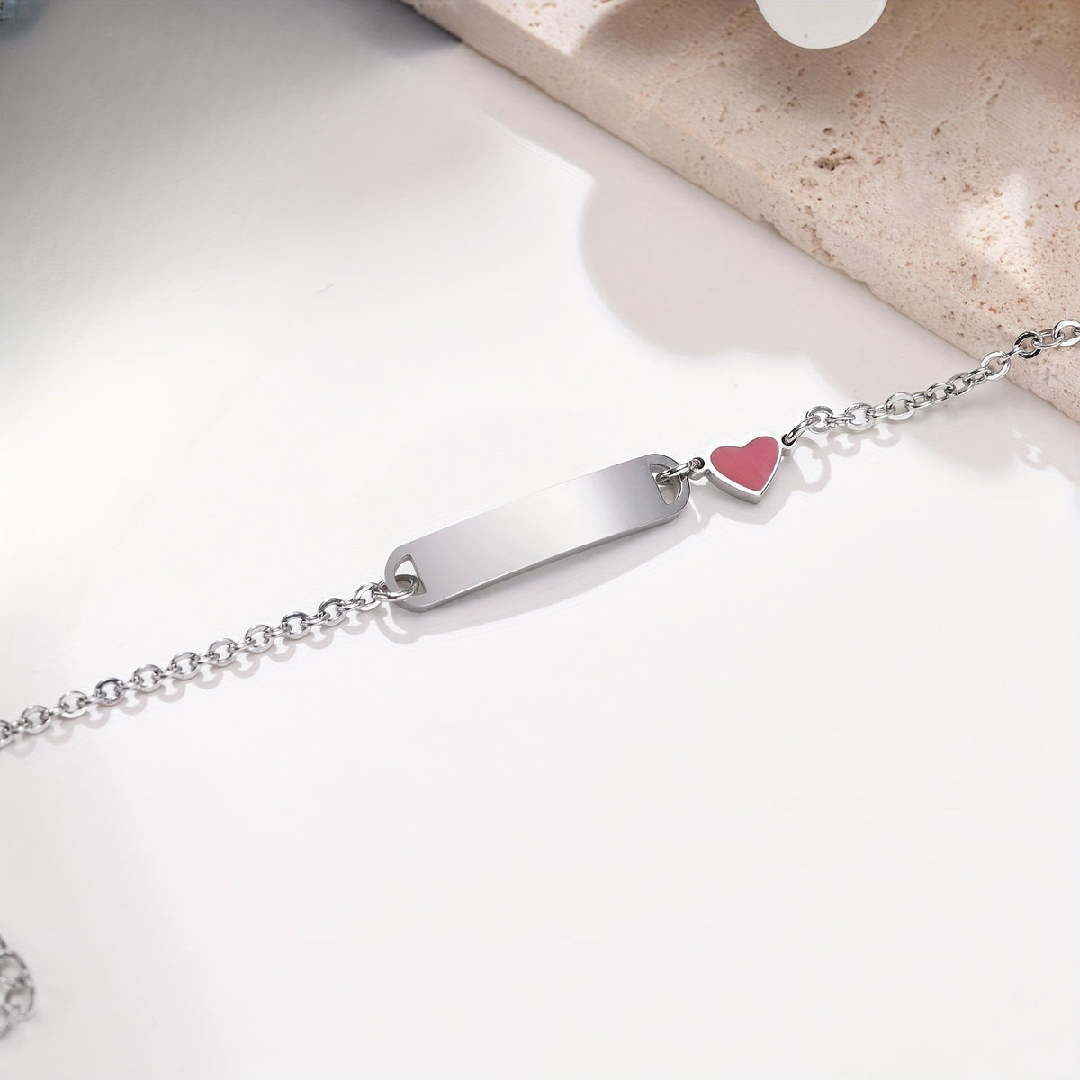 18k Dainty Mom and Baby Heart Bracelet Set