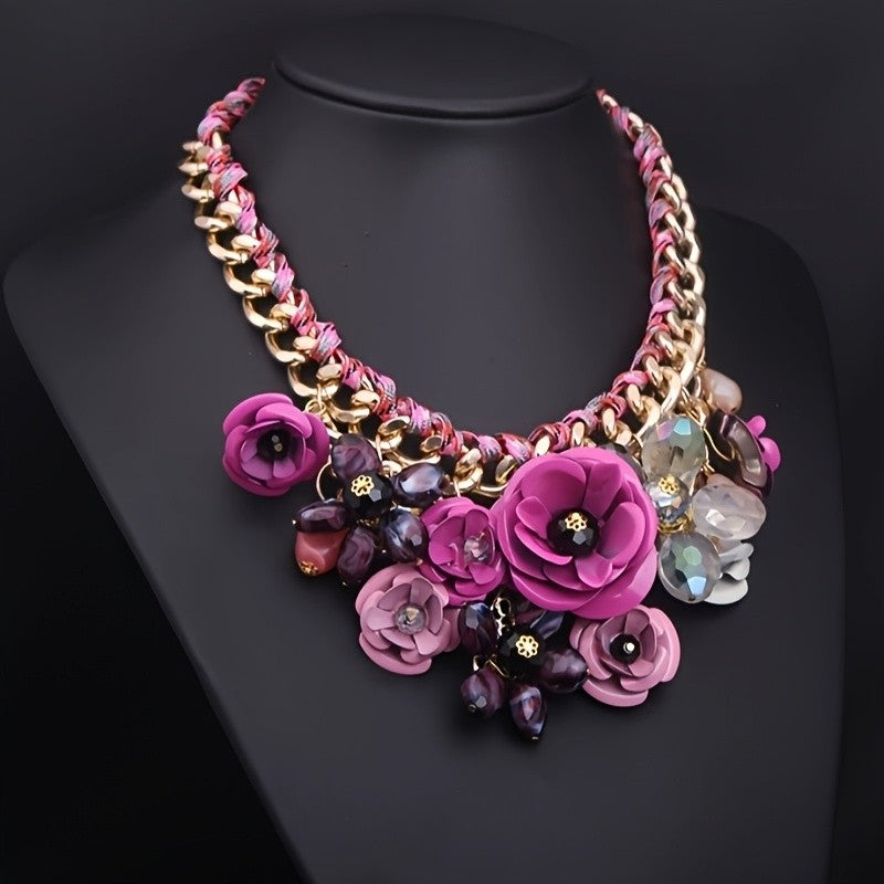 Boho Floral Statement Necklace