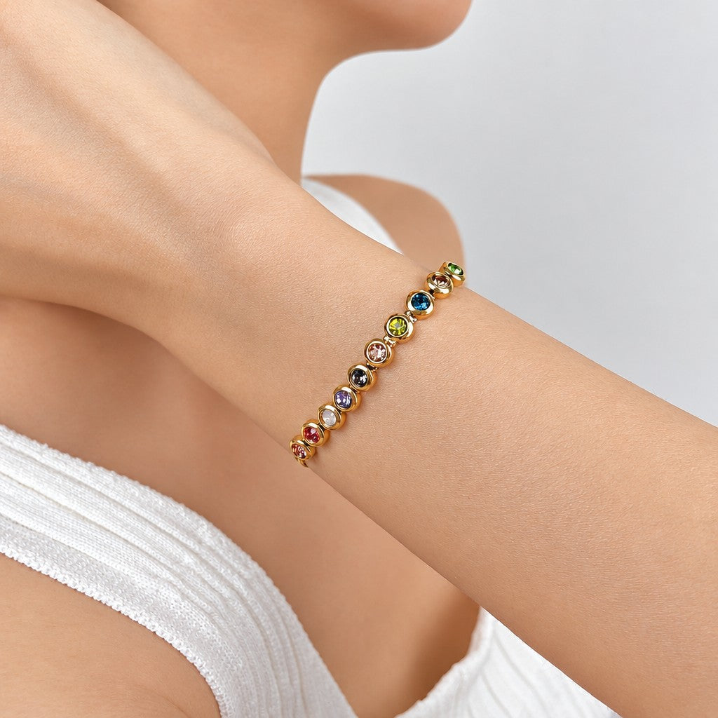 18k Classy Multi-Color CZ Bracelet