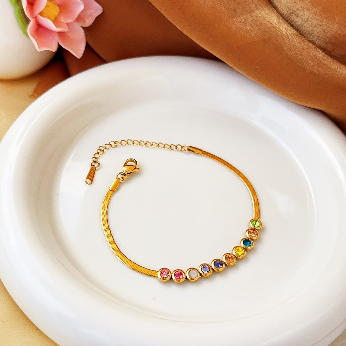 18k Classy Multi-Color CZ Bracelet