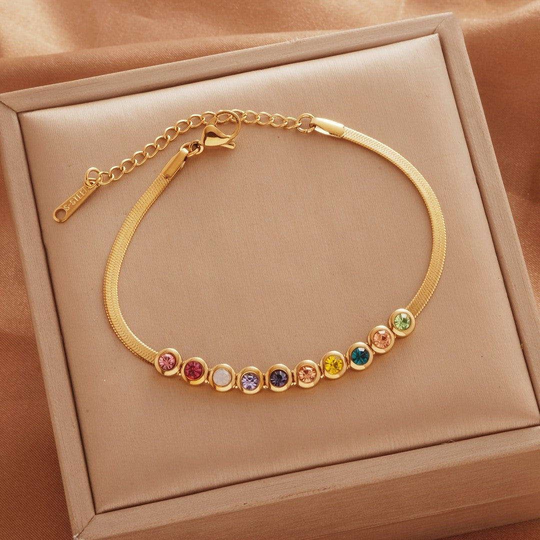 18k Classy Multi-Color CZ Bracelet
