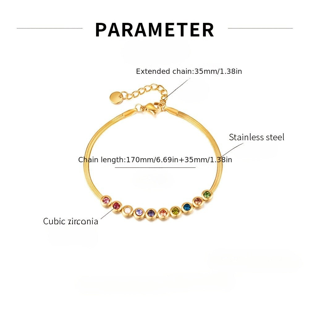 18k Classy Multi-Color CZ Bracelet