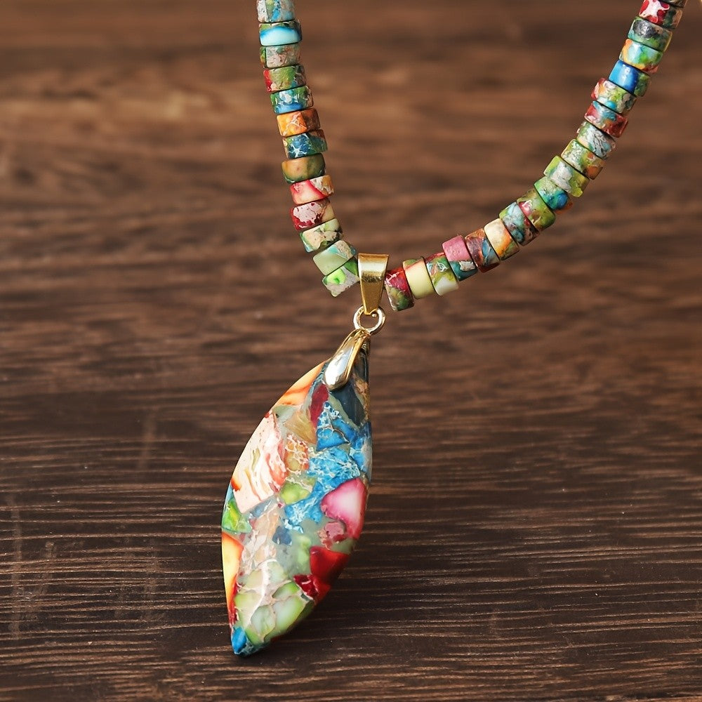 Boho Multicolor Stone Pendant Necklace