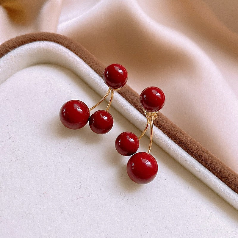 Classy Red Cherry Drop Earrings