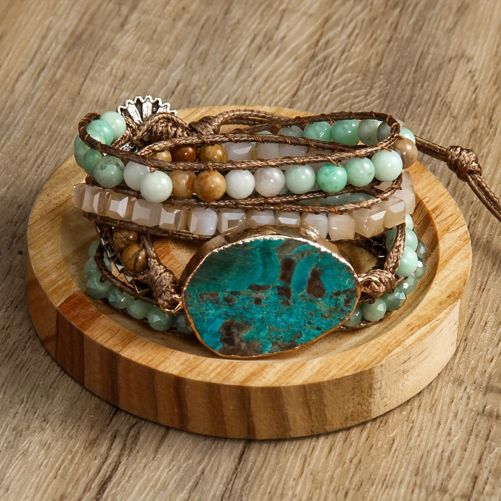 Boho Natural Stone Wrap Bracelet