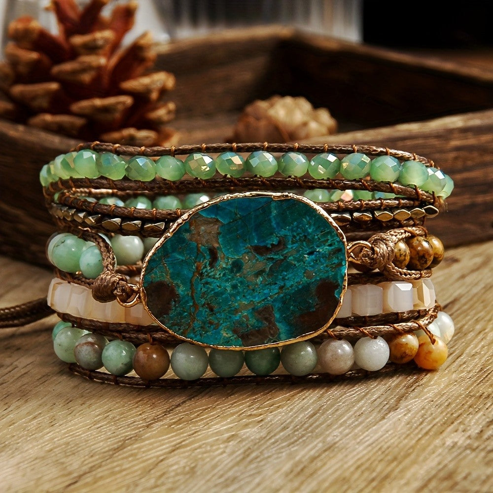 Boho Natural Stone Wrap Bracelet