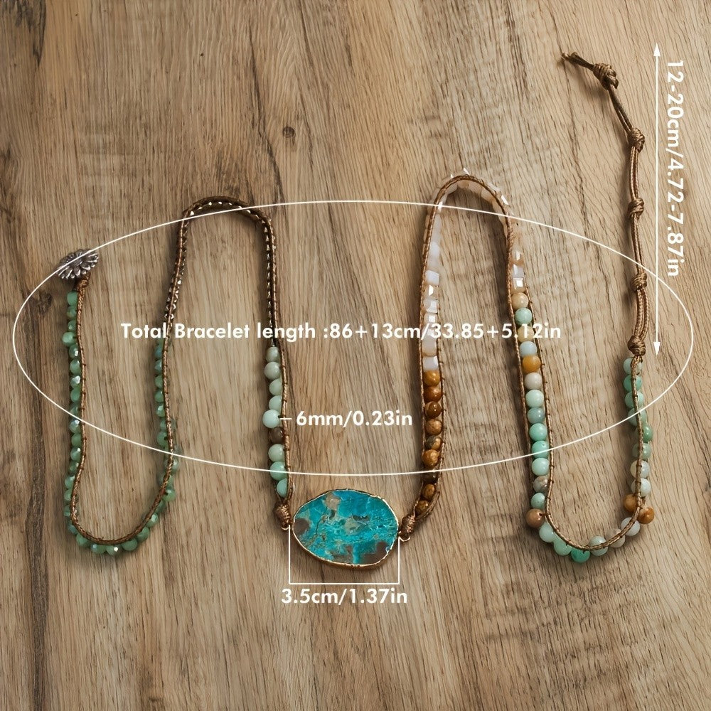 Boho Natural Stone Wrap Bracelet