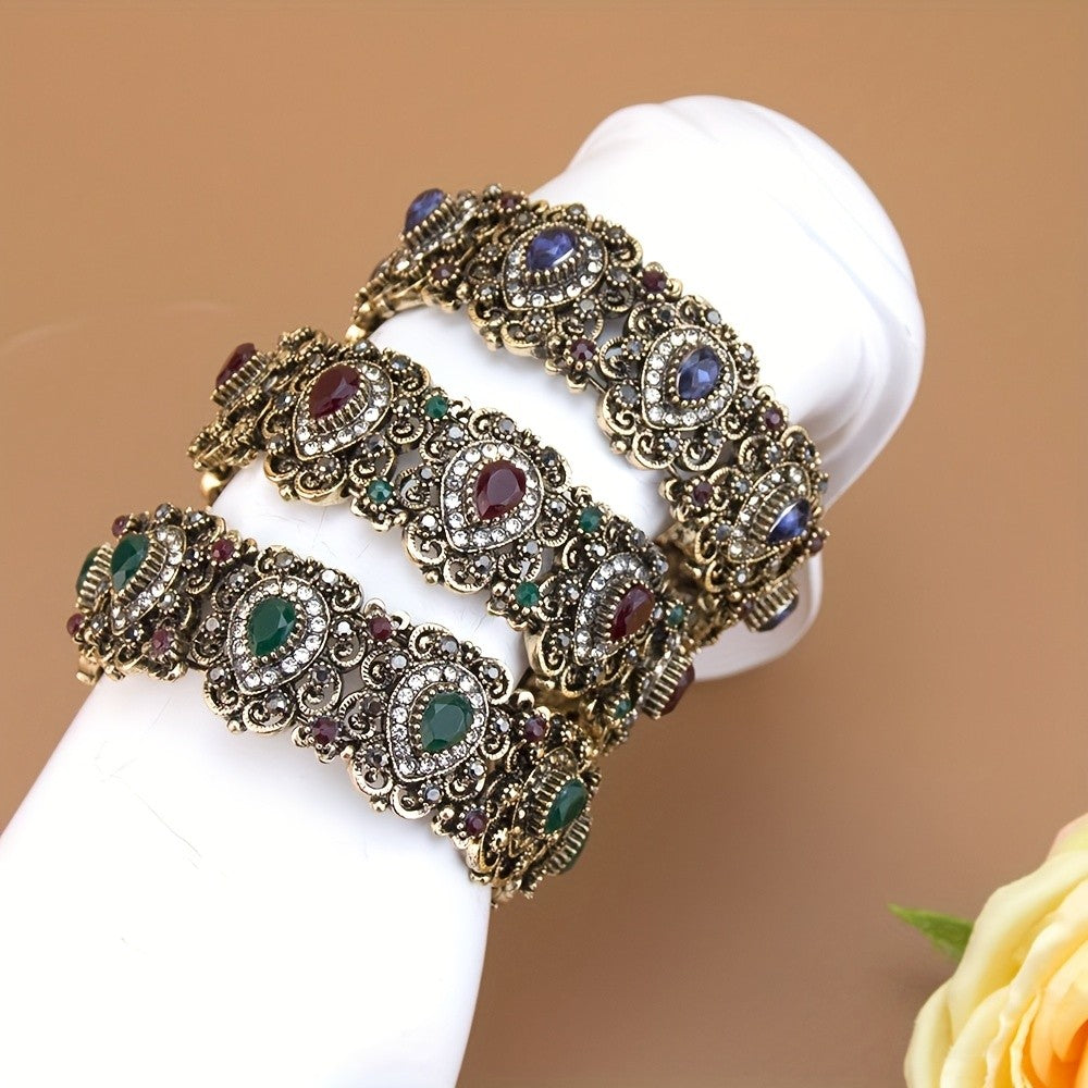 Vintage Boho Jeweled Cuff Bracelet