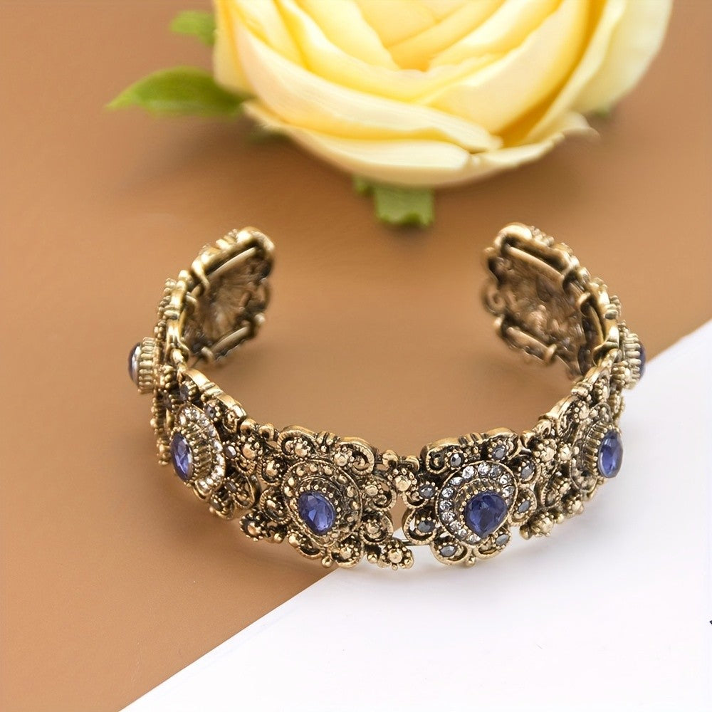 Vintage Boho Jeweled Cuff Bracelet