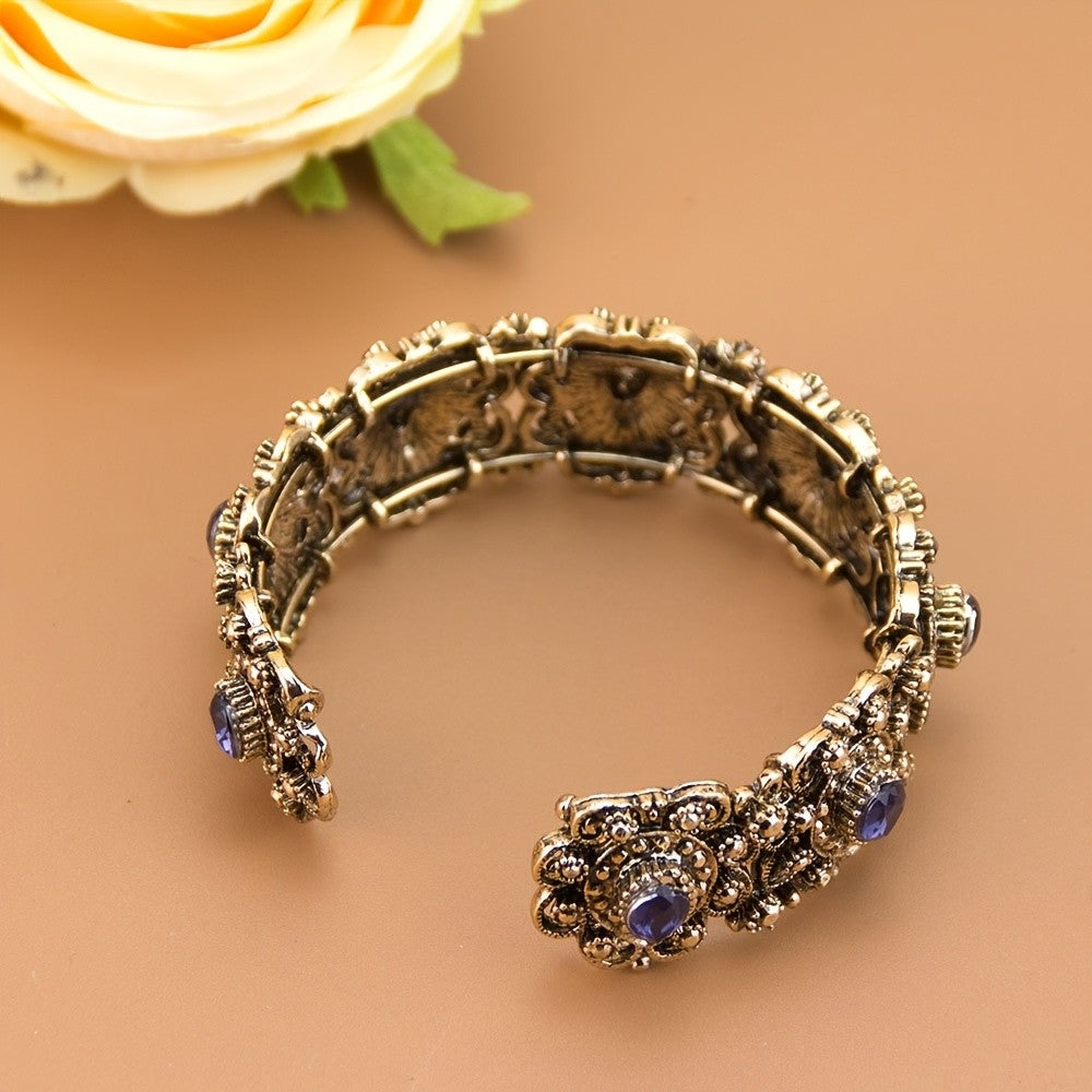 Vintage Boho Jeweled Cuff Bracelet