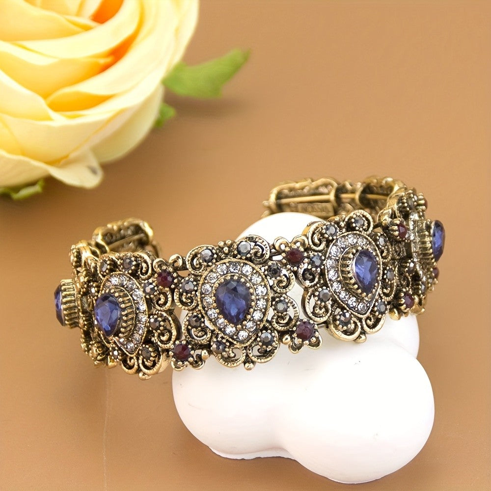 Vintage Boho Jeweled Cuff Bracelet