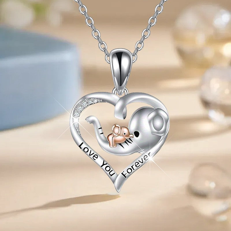 Dainty Elephant Heart Necklace