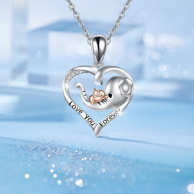 Dainty Elephant Heart Necklace