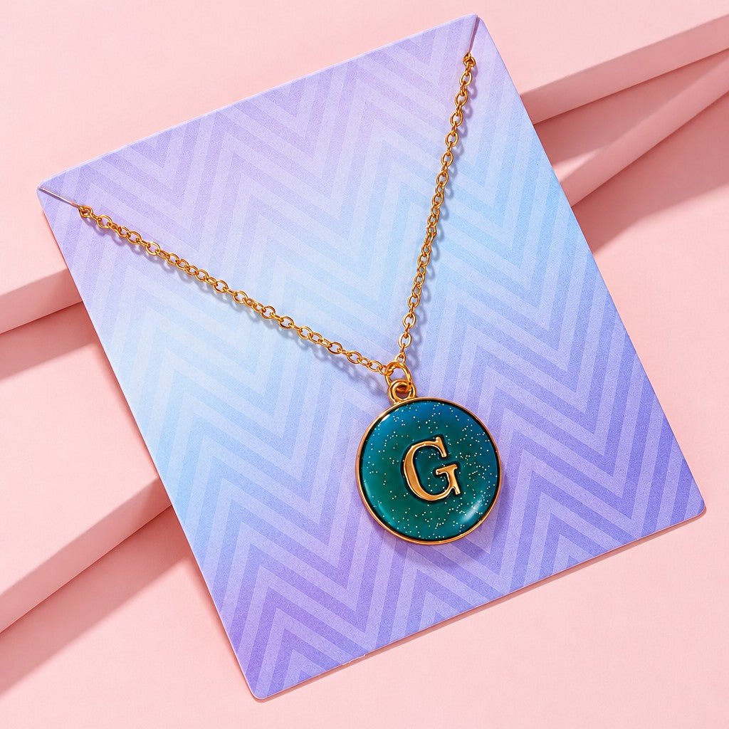 Dainty Color Changing Initial Necklace