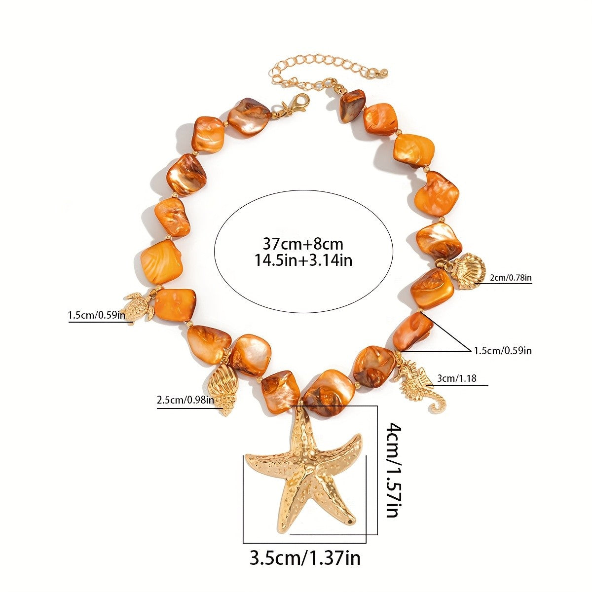 Boho Irregular Shell Starfish Necklace
