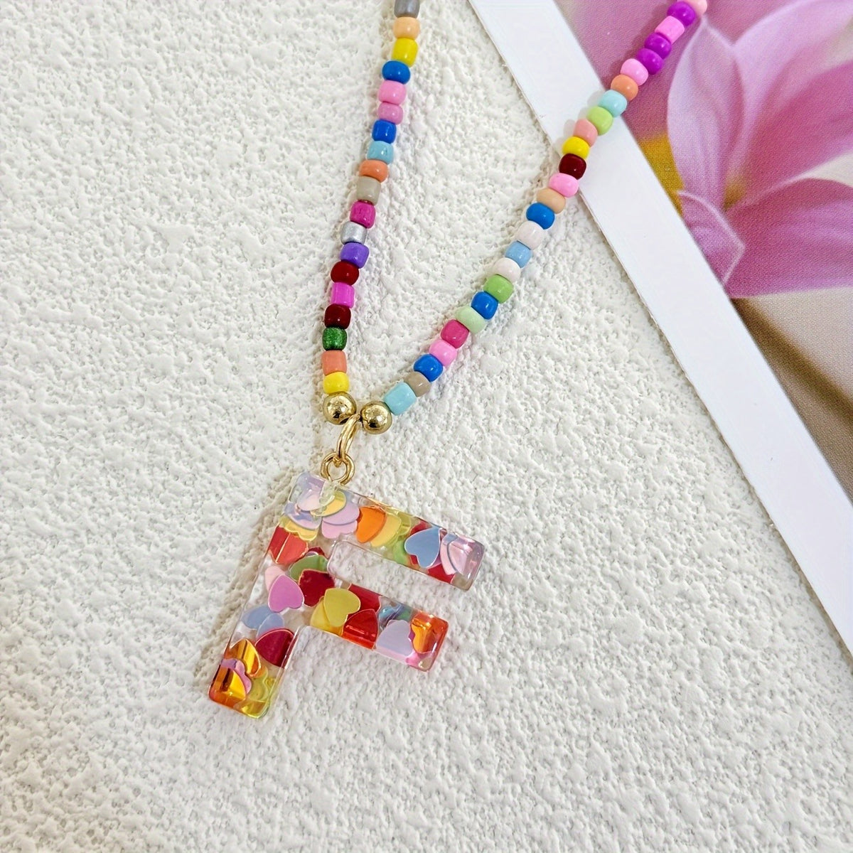 Cute Y2K Resin Letter Necklace