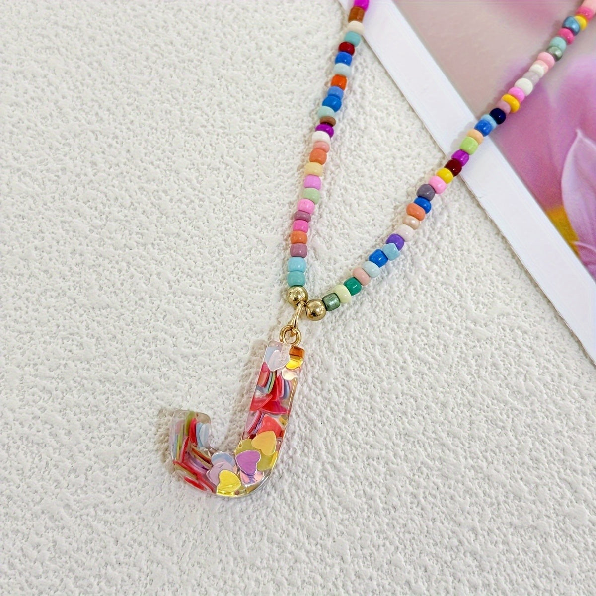 Cute Y2K Resin Letter Necklace