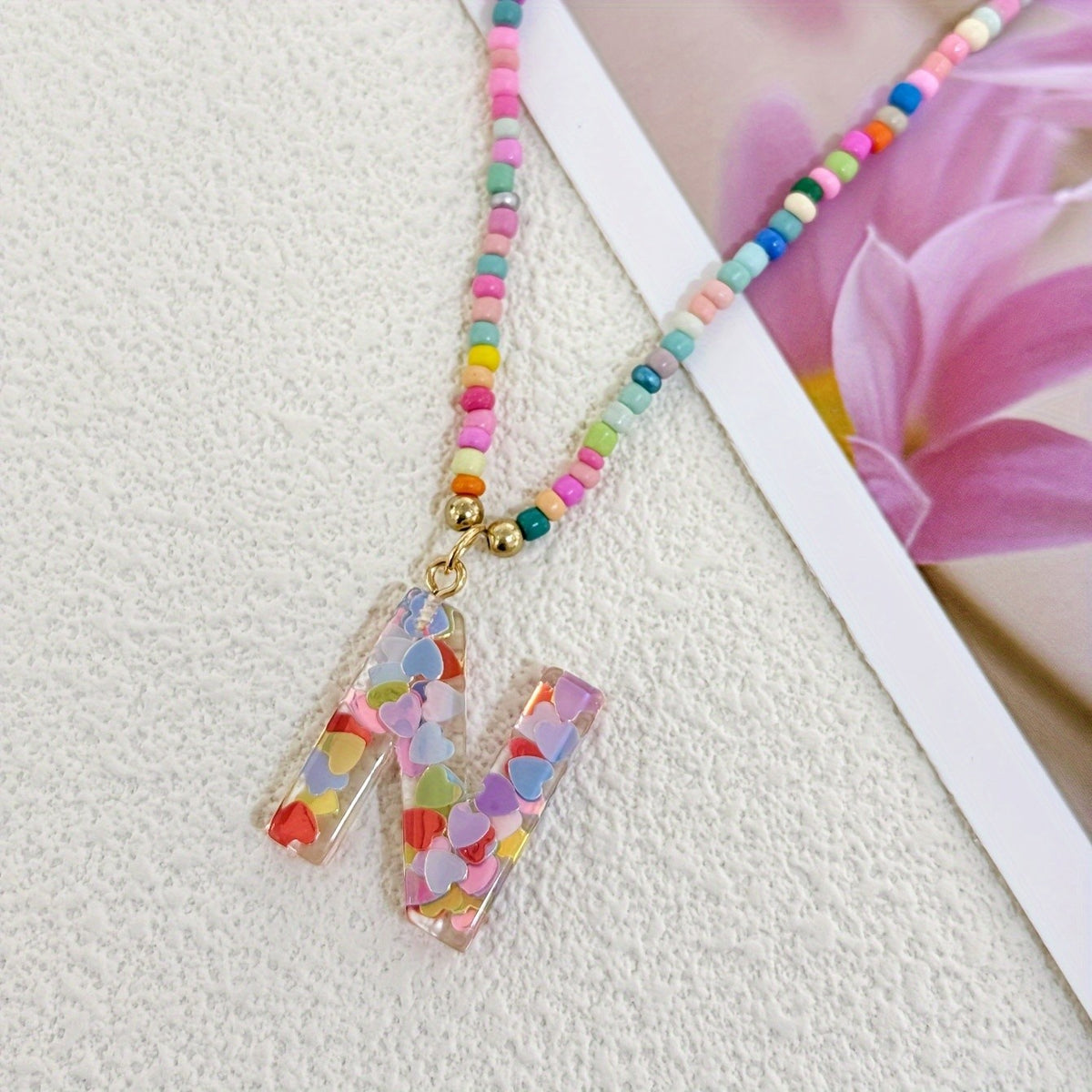 Cute Y2K Resin Letter Necklace
