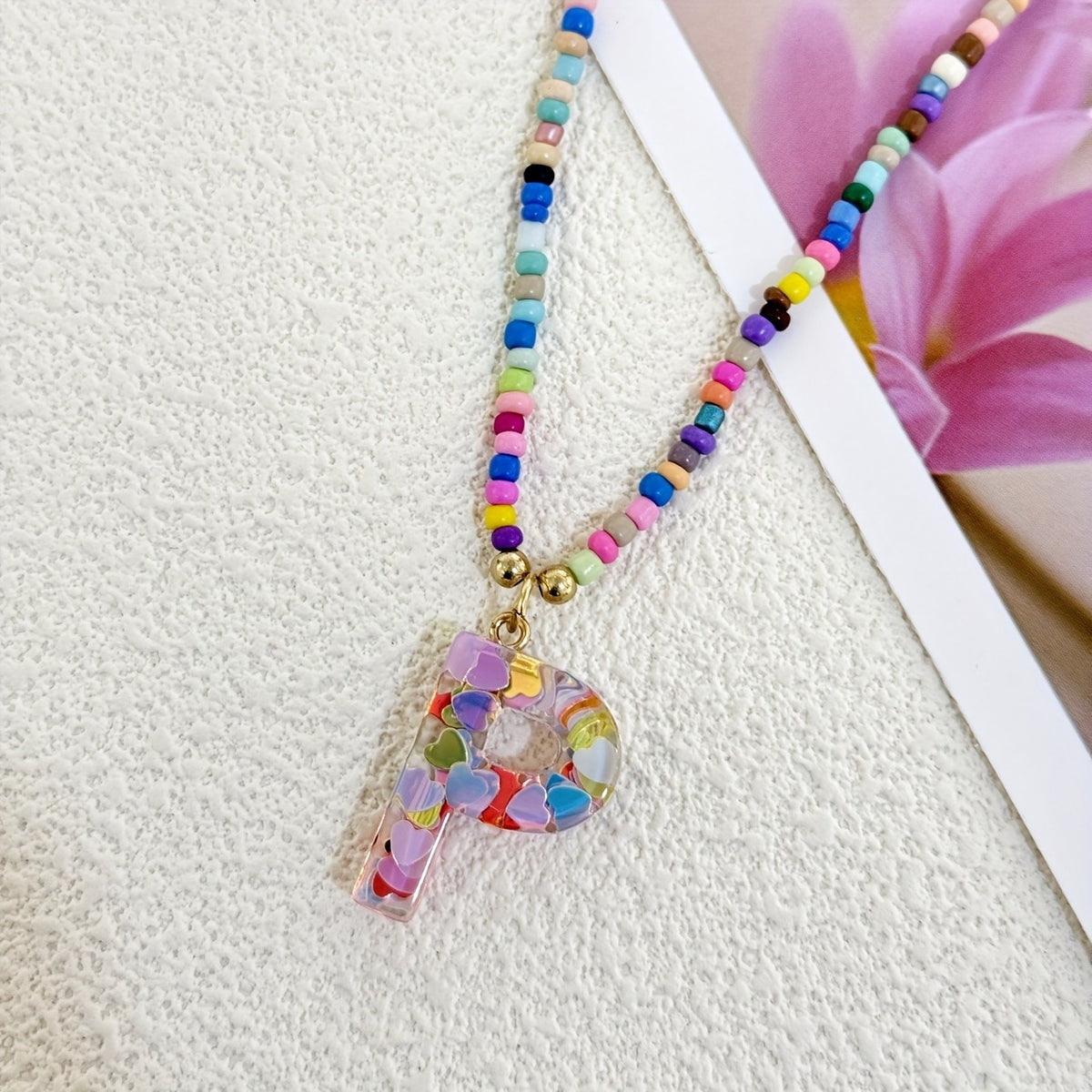 Cute Y2K Resin Letter Necklace
