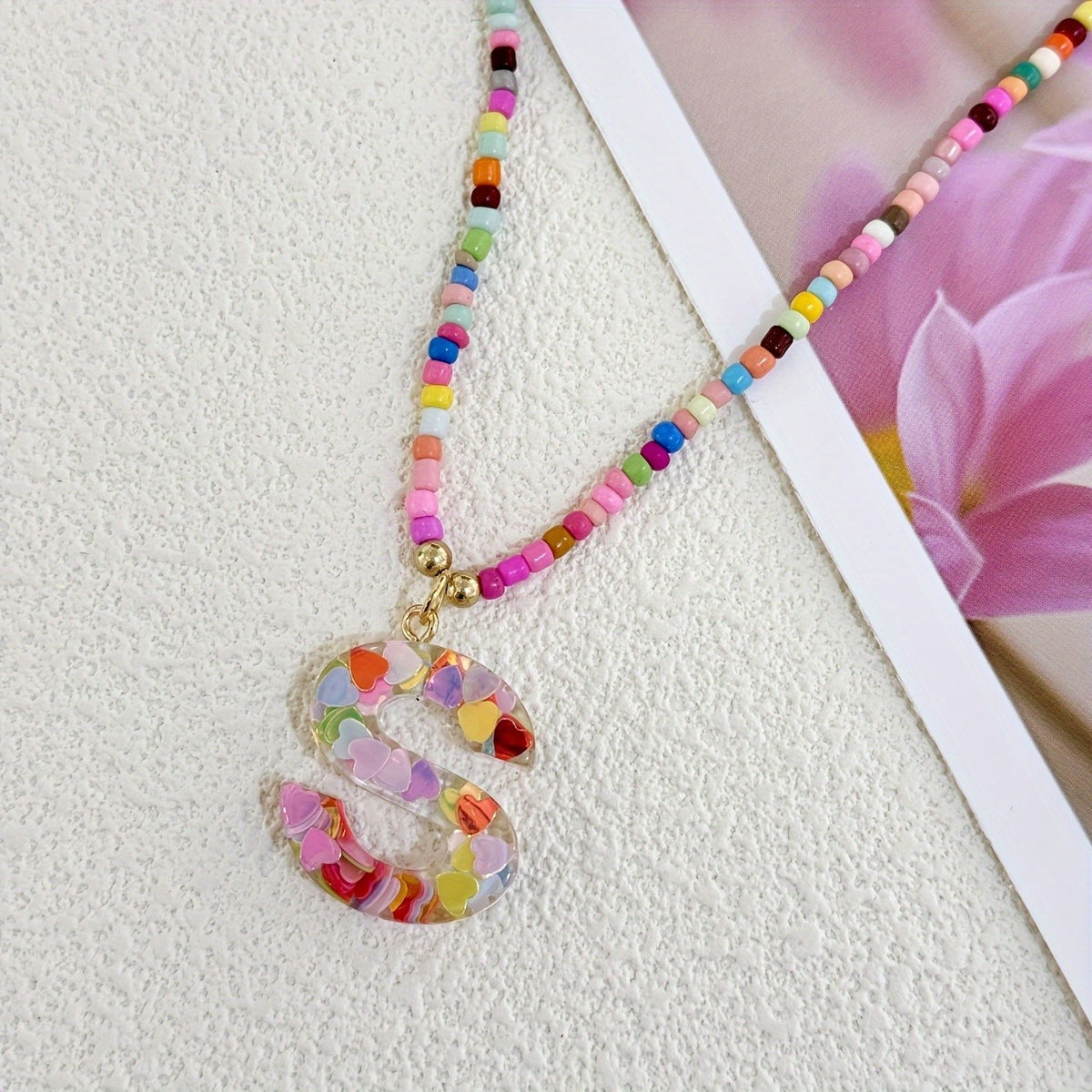 Cute Y2K Resin Letter Necklace