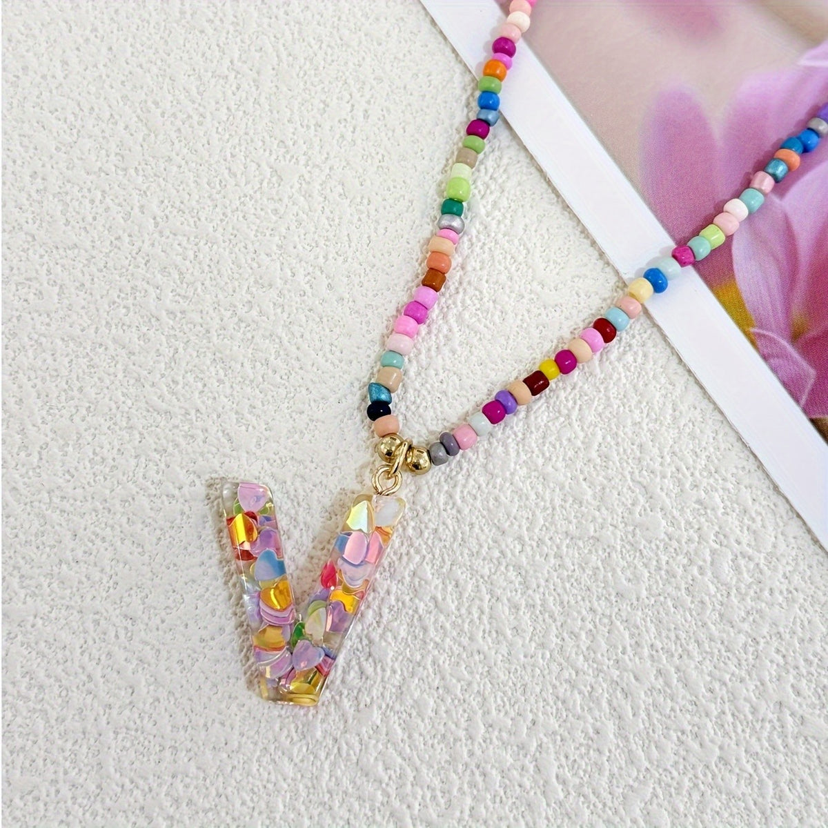 Cute Y2K Resin Letter Necklace