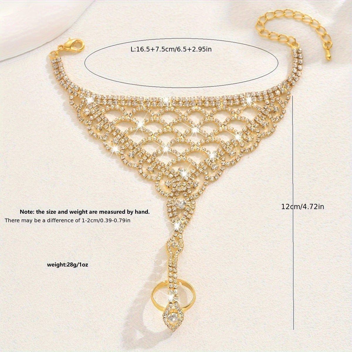 Elegant Rhinestone Hand Chain Bracelet