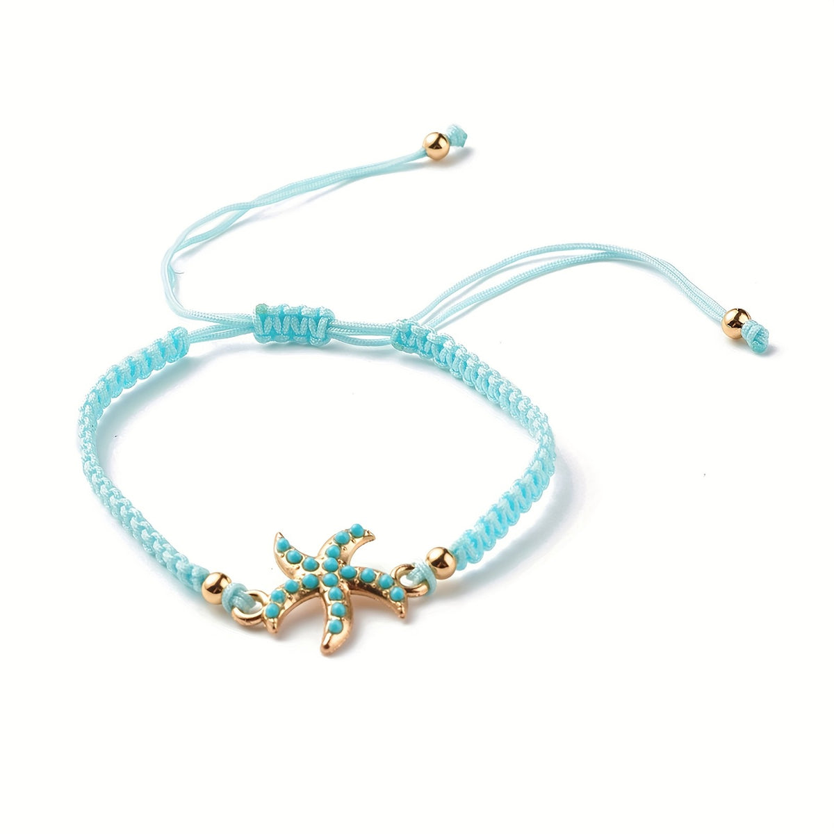 Boho Turquoise Starfish Beaded Bracelet Set