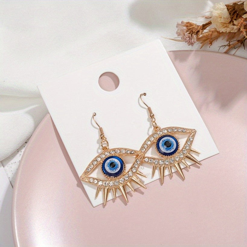 Classy Zircon Evil Eye Drop Earrings