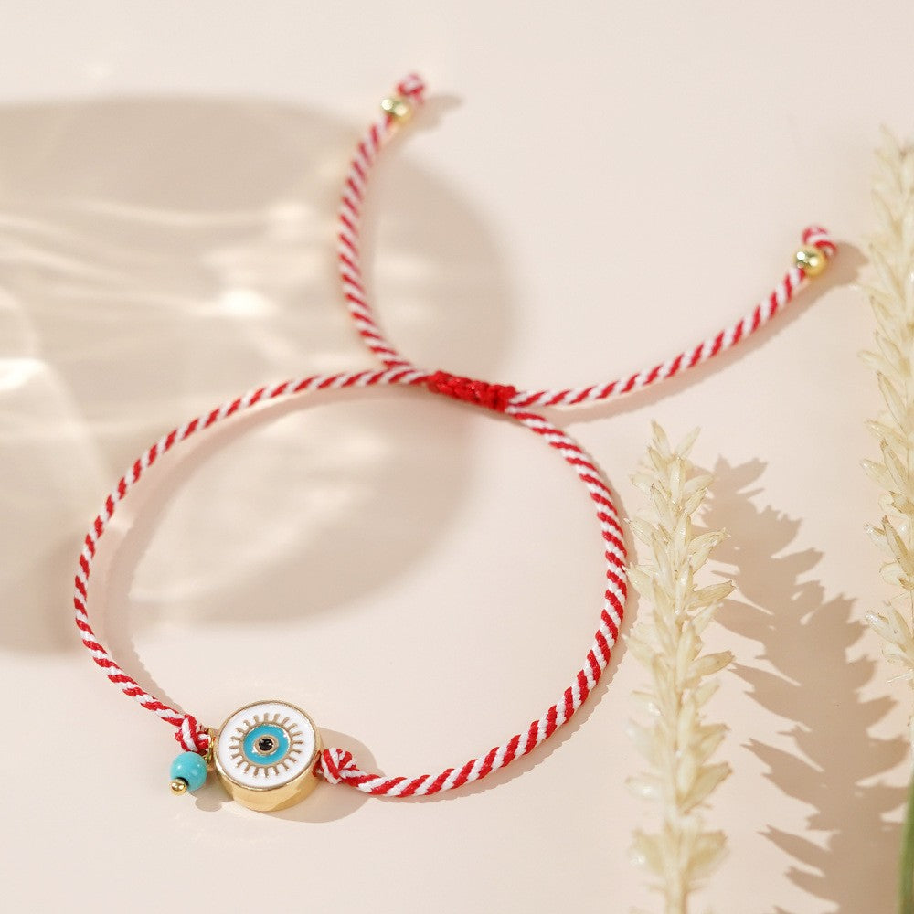 Dainty Braided Evil Eye Bracelet