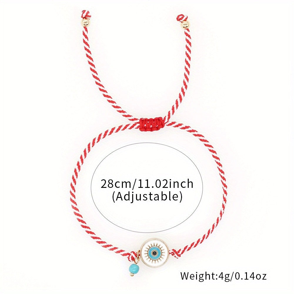 Dainty Braided Evil Eye Bracelet