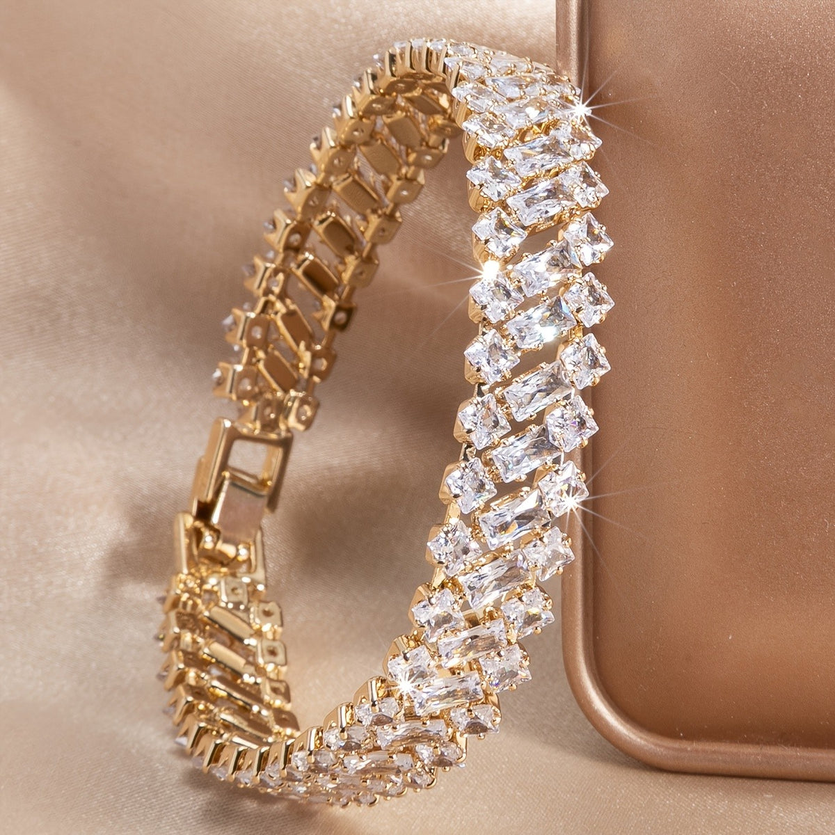 Elegant Geometric Zircon Bracelet