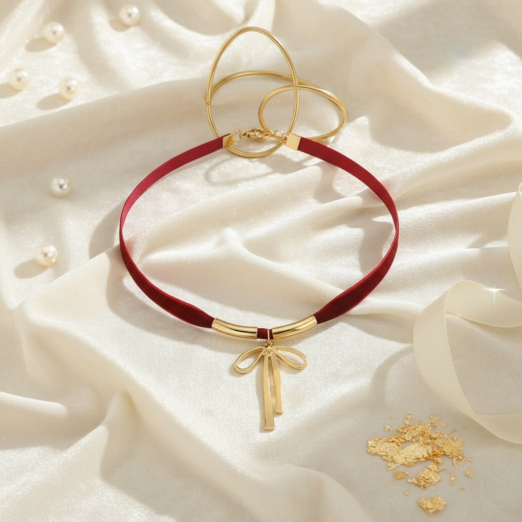 Romantic Velvet Bow Choker Necklace