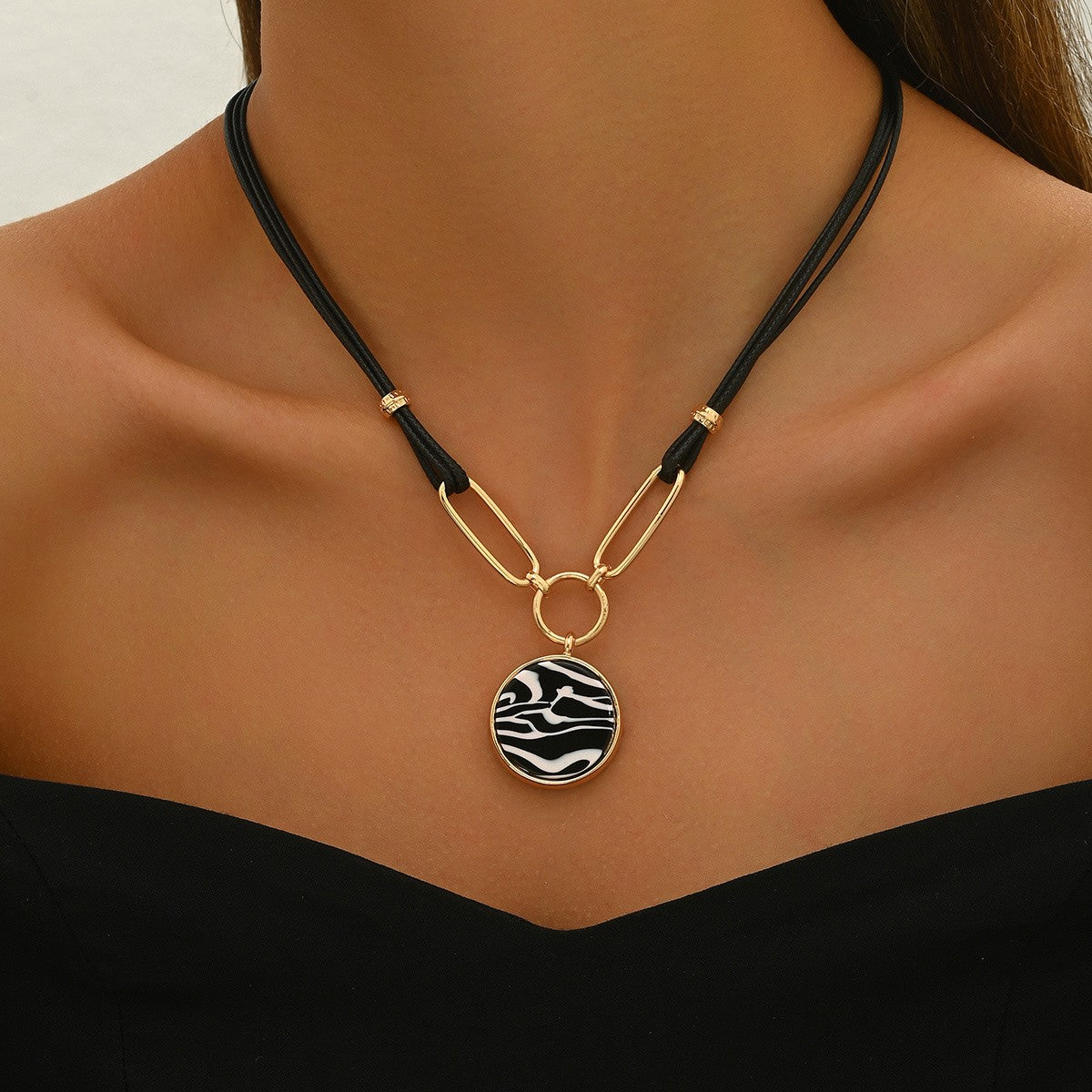 Classy Zebra Print Rope Necklace