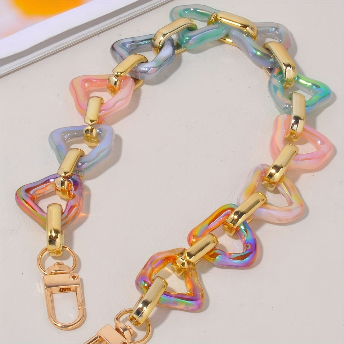 Iridescent Acrylic Link Chain