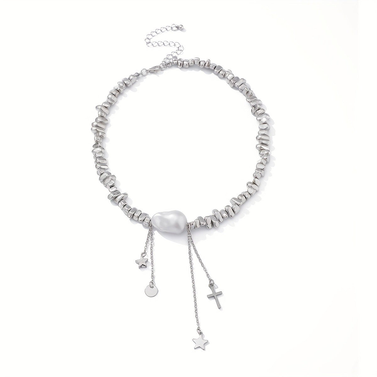 Dainty Faux Pearl Tassel Choker Necklace