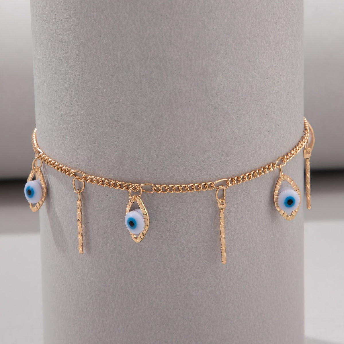 Dainty Evil Eye Tassel Anklet
