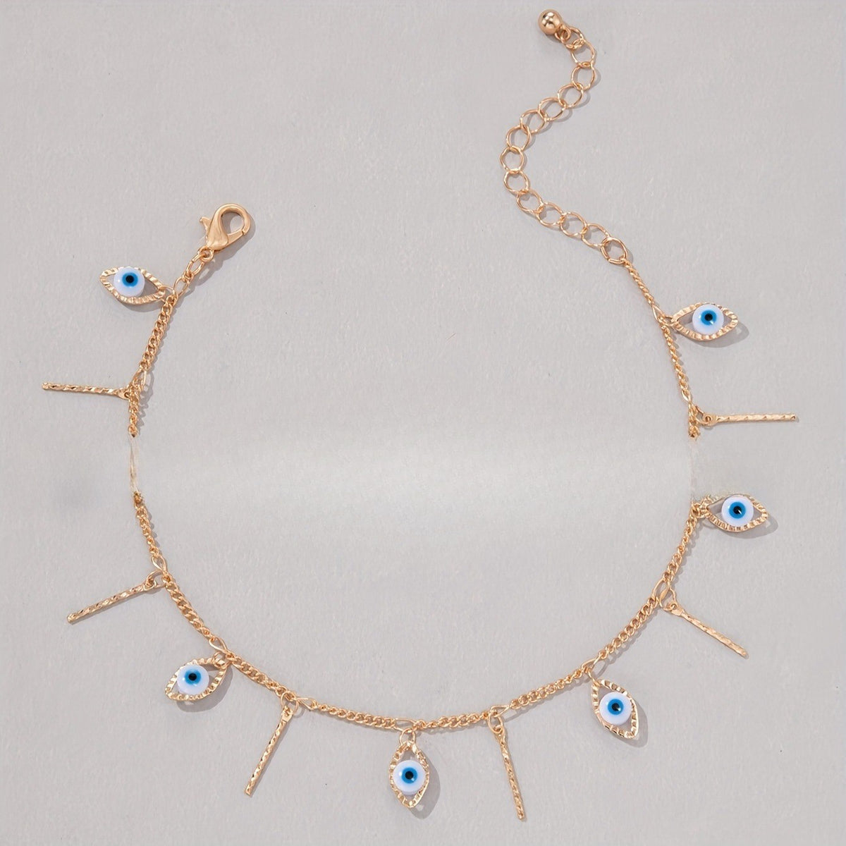 Dainty Evil Eye Tassel Anklet