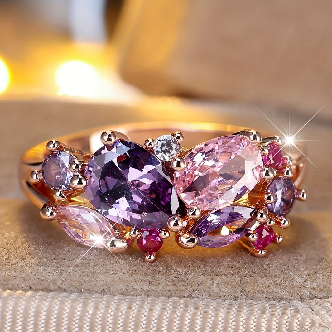 14k Boho Floral Cluster Ring