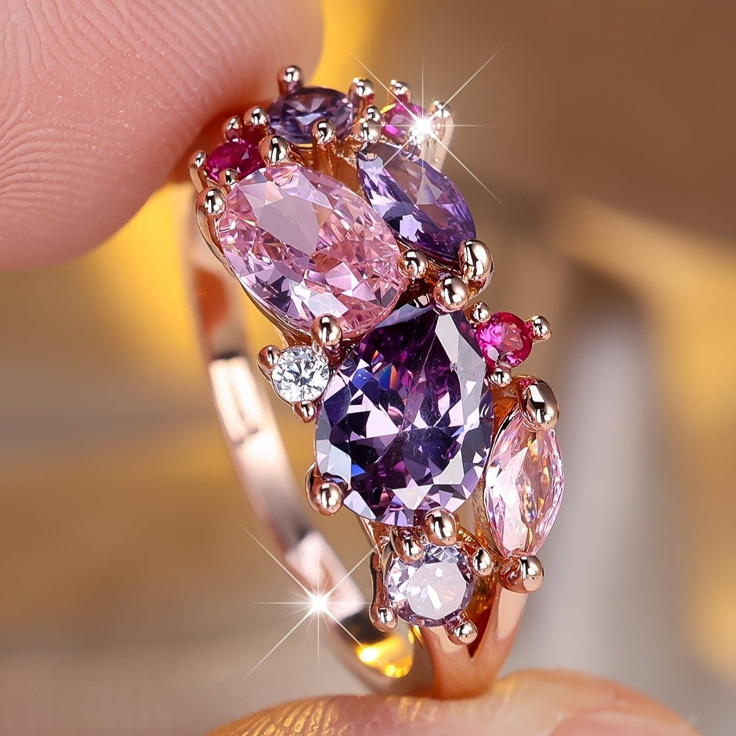 14k Boho Floral Cluster Ring