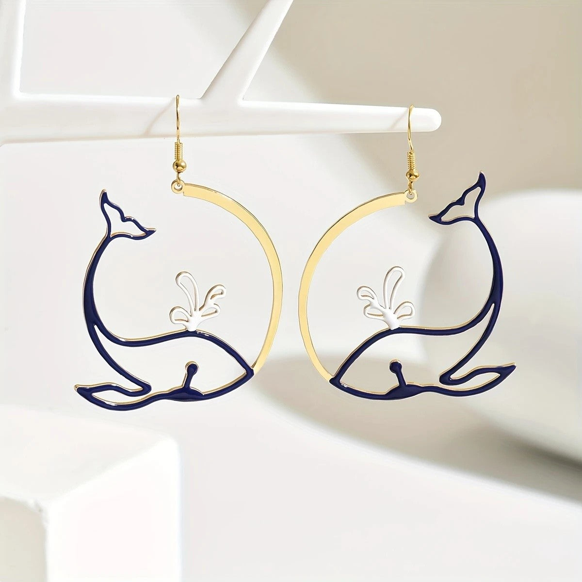 Dainty Whale Hoop Earrings