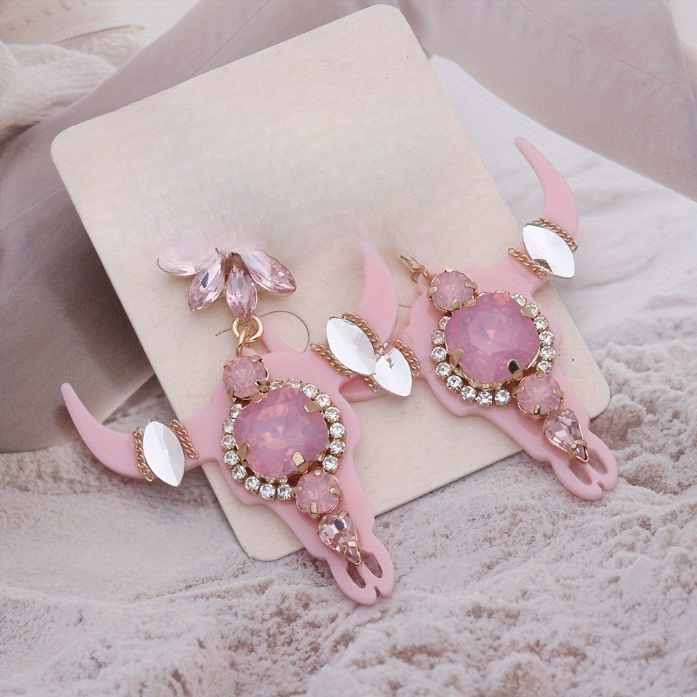 Gothic Western Bull Head Earrings
