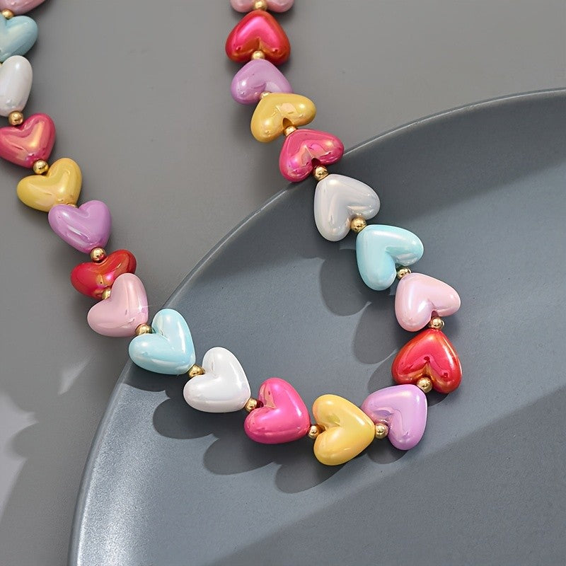 Cute Candy Heart Resin Necklace