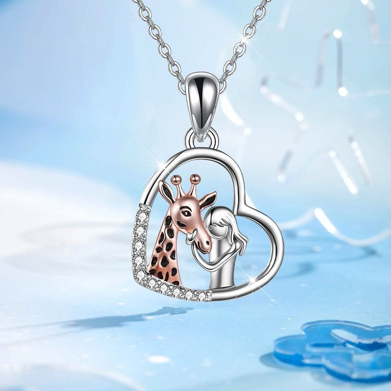 Romantic Giraffe Heart Necklace