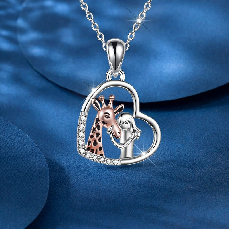 Romantic Giraffe Heart Necklace