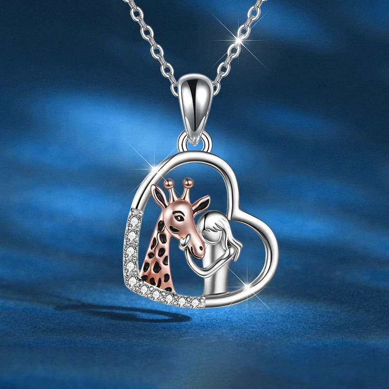 Romantic Giraffe Heart Necklace